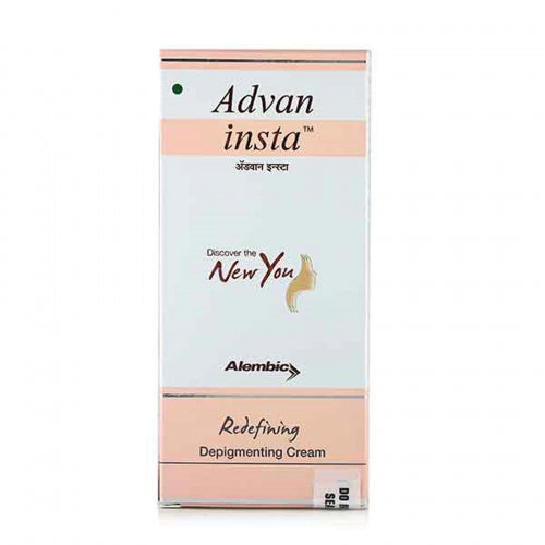 A box of Advan Insta Cream by Alembic, with the brand name and product description 'Rejuvenating Dermating Cream' displayed on the packaging.
