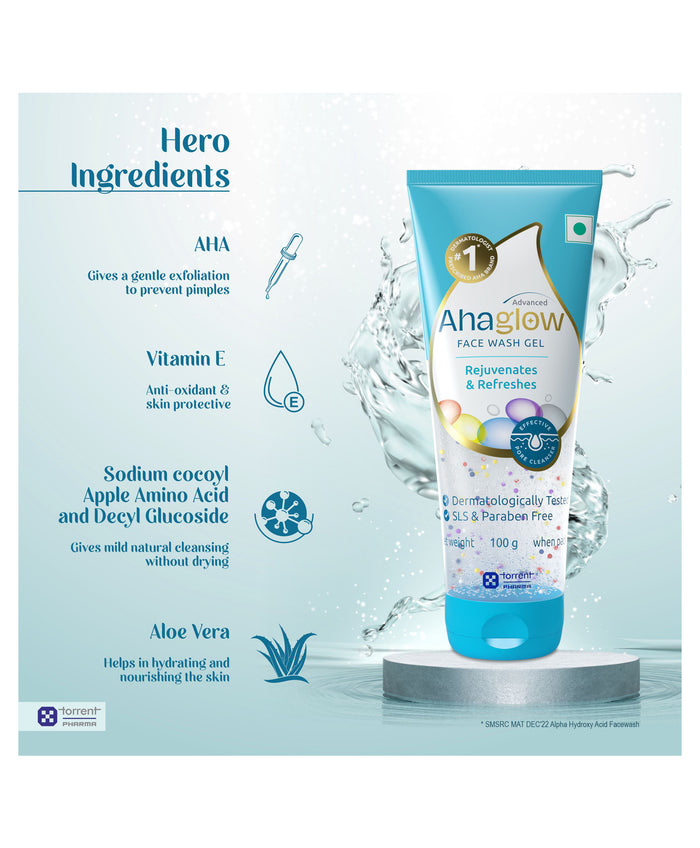 Ahaglow Advanced Skin Rejuvenating Face Wash Gel,100gm