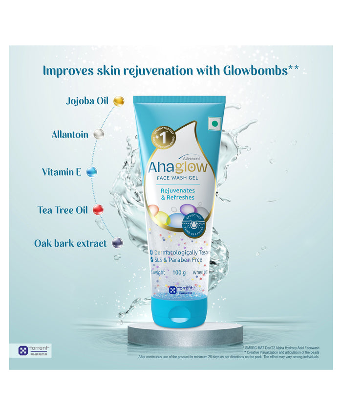 Ahaglow Advanced Skin Rejuvenating Face Wash Gel,100gm