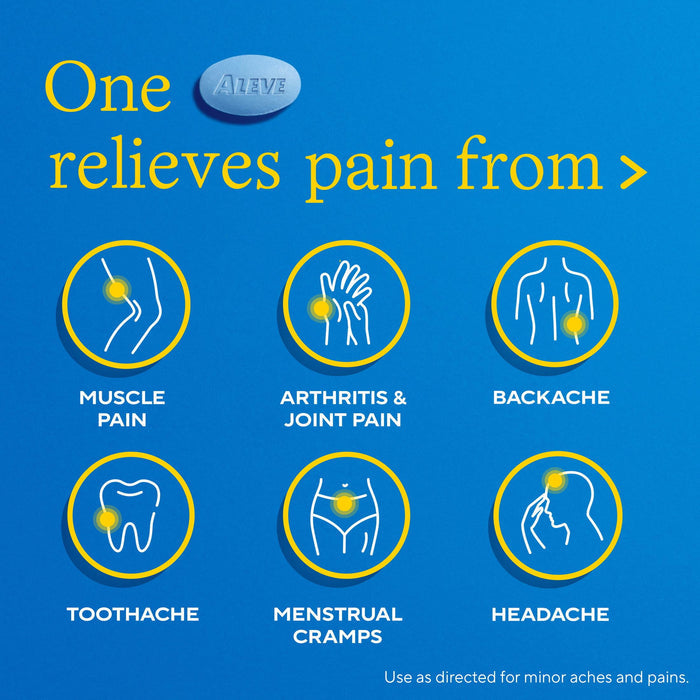 Aleve Caplets Naproxen Sodium Pain Reliever, 90 Count