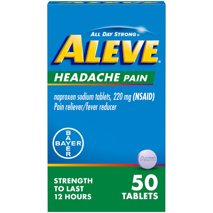Aleve Headache Pain Reliever Naproxen Sodium Tablets, 50 Count