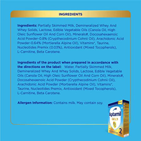 Aptamil Gold Stage 2 Follow Up Formula Refill Pack, 400gm