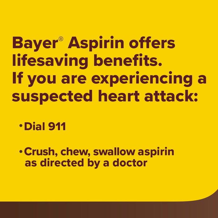 Bayer Chewable Aspirin Regimen Low Dose Pain Reliever Tablets, 81mg, Orange, 108 Count