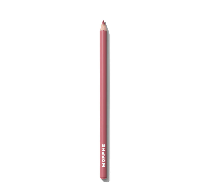 {Girl Talk} Morphe Signature Lip Pencil in a sharpened mauve-pink shade with MORPHE printed on the barrel.