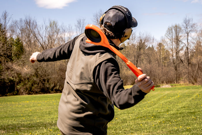 Big Orange Clay Target Thrower