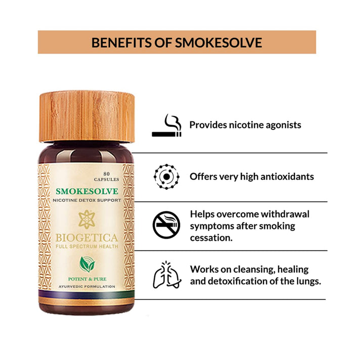 Biogetica Smokesolve - Nicotine Detox Support, 80 Capsules