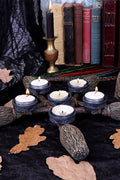 Broomstick Pentagram Tea Light Candle Holder - housewares - VampireFreaks - Nemesis Now