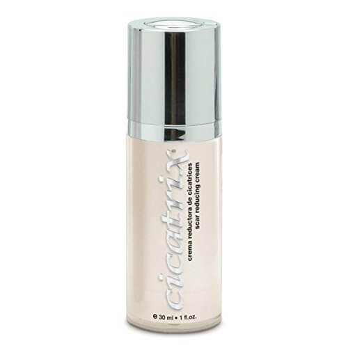 A bottle of Cicatrix Scar Reducing Cream, 30ml size.