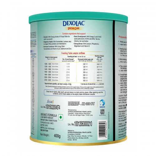 Dexolac Special Care Infant Formula, 400gm
