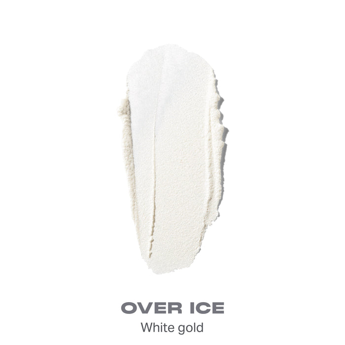 {Over Ice} Dreamlight Gelee Highlighter Stick shade swatch in Over Ice — White gold, a shimmery pearl-white formula.