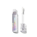 Morphe Dripglass Crystal Super Shine Lip Gloss tube open beside its doe-foot applicator wand, showing the clear, non-sticky formula.