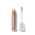 {Champagne Pearl} Morphe Dripglass Dazzled High Shimmer Lip Gloss in Champagne Pearl, open tube with wand, labeled "MORPHE DRIPGLASS DAZZLED."