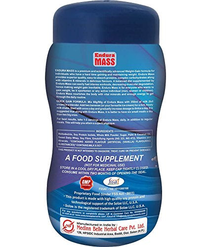 Endura Mass Vanilla Flavour, 500gm
