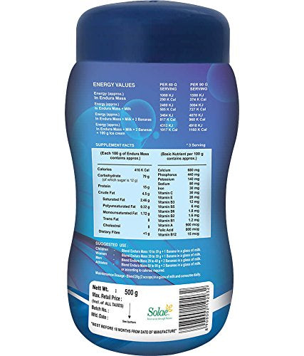 Endura Mass Vanilla Flavour, 500gm