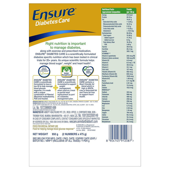 Ensure Diabetes Care Vanilla Delight, 950gm (Refill)