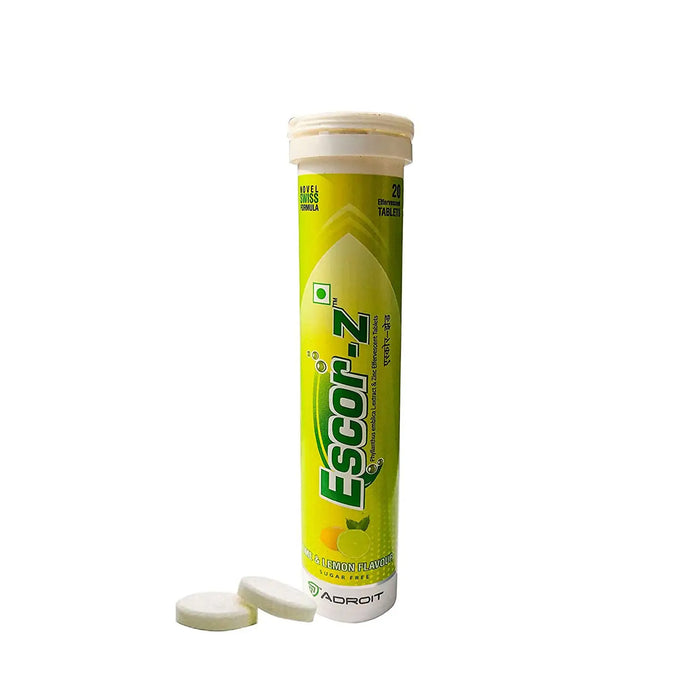 Escor-Z Effervescent Tablets Lime and Lemon Flavour Pack of 2