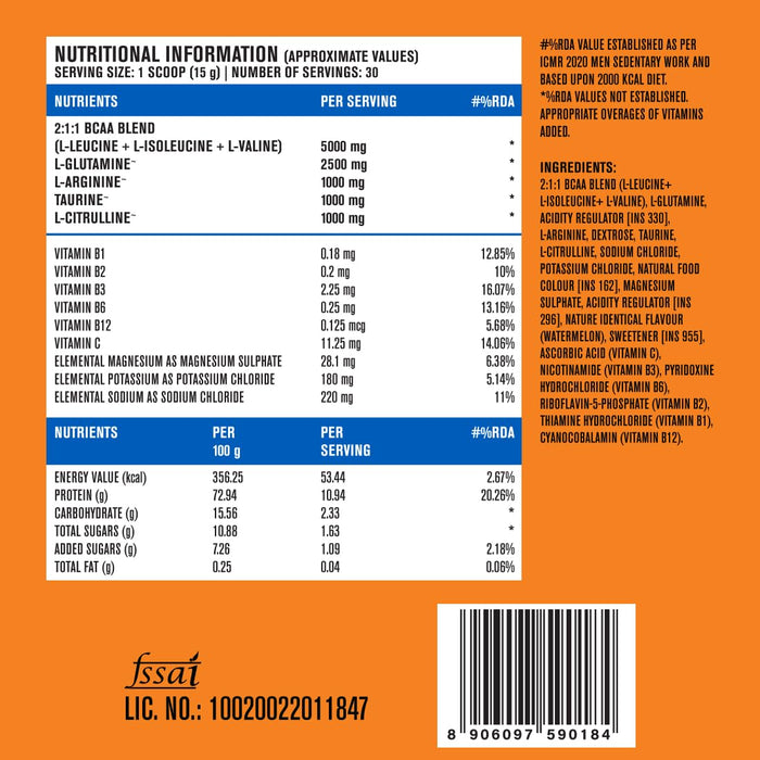 Fast&Up BCAA - Watermelon, 450gm