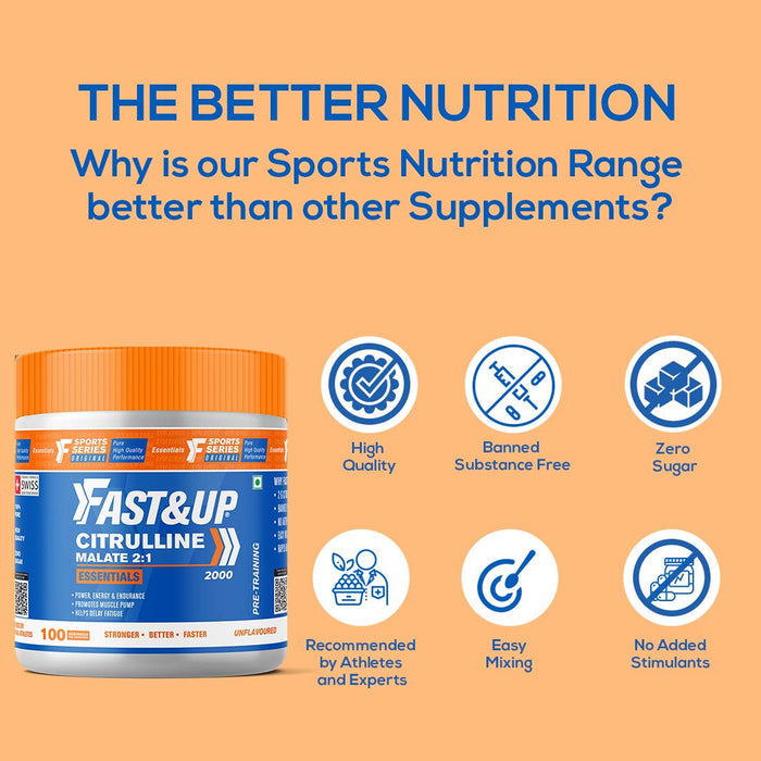 Fast&Up Citrulline Malate Essentials unflavoured, 100 Servings