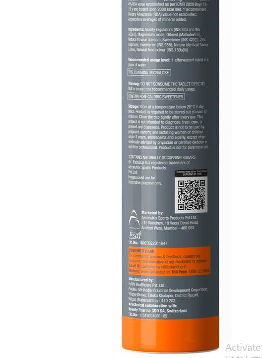 Fast&Up Magnesio Effervescent (Lime & Lemon), 60 Tablets