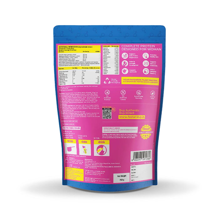 Fast&Up Plant Protein and Superfood Chocolate for Women, 450gm