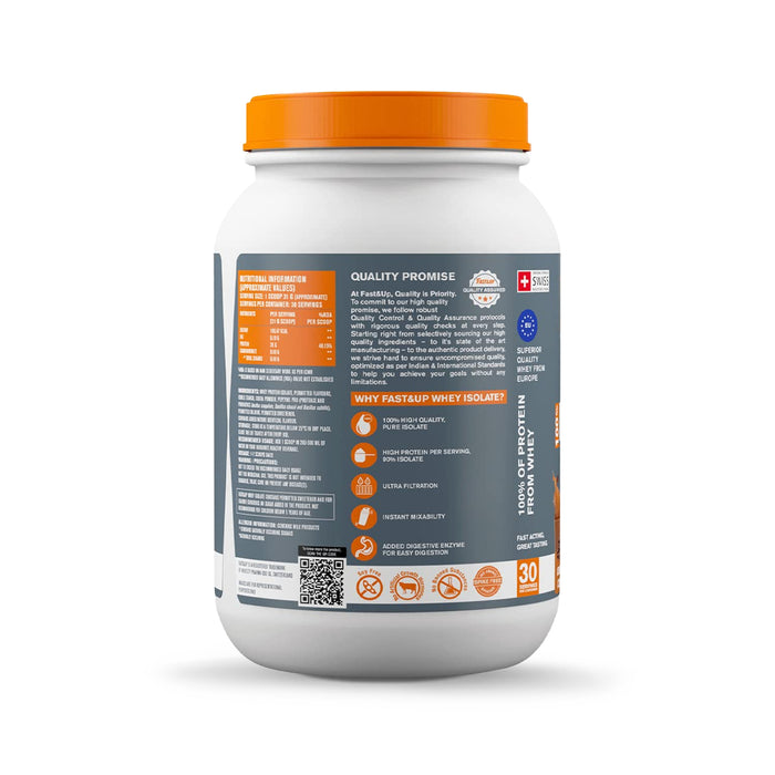 Fast&Up Whey Advanced Isolate & Hydrolyzed Whey Protein Creamy Coffee, 912gm