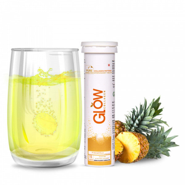 GlowGlutathione Collagen Effervescent - Pineapple, 15 Tablets