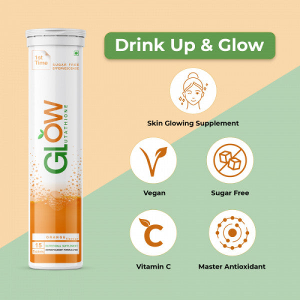 GlowGlutathione Effervescent - Orange, 30 Tablets