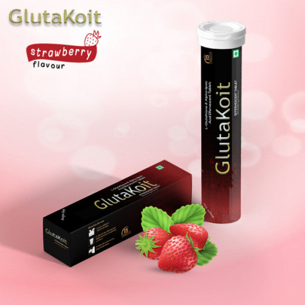 Gluta Koit Strawberry Effervescent, 15 Tablets