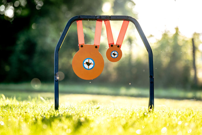 High Caliber 2-Target Steel Gong Stand