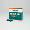 A box of Himalaya Liv 52 HB capsules, with a green and white color scheme, containing 10 capsules for liver health.