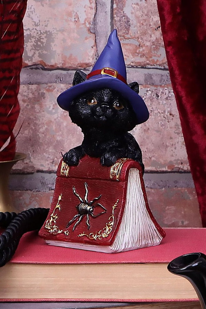 Hocus Witches Familiar Black Cat and Spellbook Figurine - toys - VampireFreaks - Nemesis Now