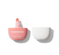 {Power Drip} Morphe Hot Shot Blush Drops / Blush Liquide open coral bottle with dropper tip beside white cap on white background.