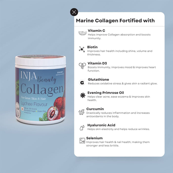 INJA Beauty Collagen Lychee, 125gm