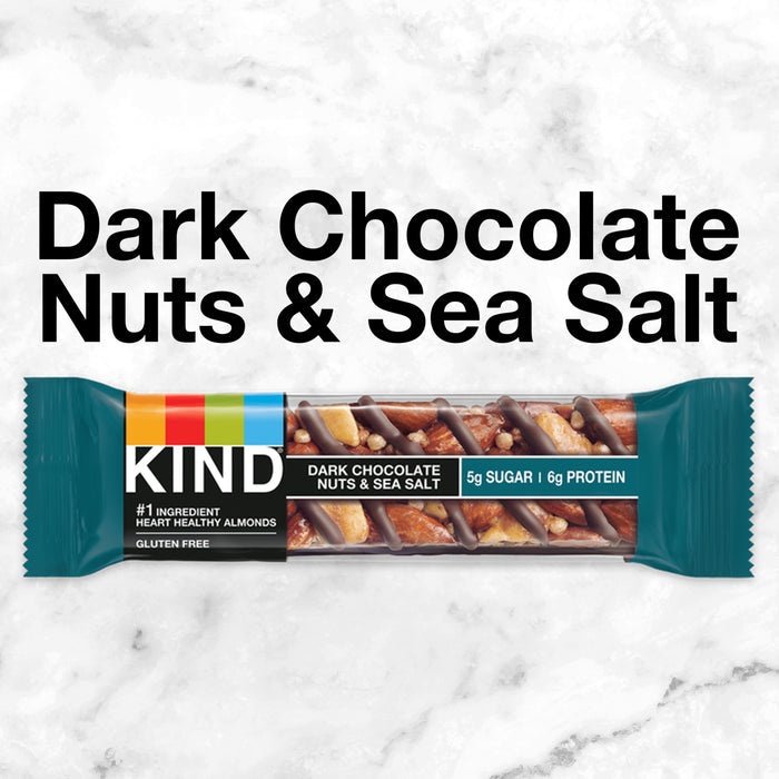 KIND Gluten Free Dark Chocolate Nuts & Sea Salt Snack Bars, 1.4 oz, 6 Count