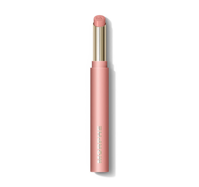 {Ballet} Morphe Lip Filter Hydroplump Soft Matte Lipstick in Ballet, a soft pink nude shade, shown open with bullet extended.