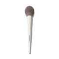 Morphe M163 Paddle Powder Brush with cream handle printed "MORPHE," large round gray bristle head on white background.