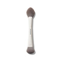 Morphe M200 Dual-Ended Cream & Powder Blush Brush from the Ultimate Brush Set, white handle printed with MORPHE, fluffy rounded bristles on both ends.