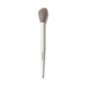 Morphe M201 Angled Powder Blush Brush with cream handle printed MORPHE and tapered gray bristles, shown on white background.