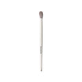 M333 Large Rounded Blender Eyeshadow Brush with cream MORPHE handle and fluffy rounded taupe head on white background.