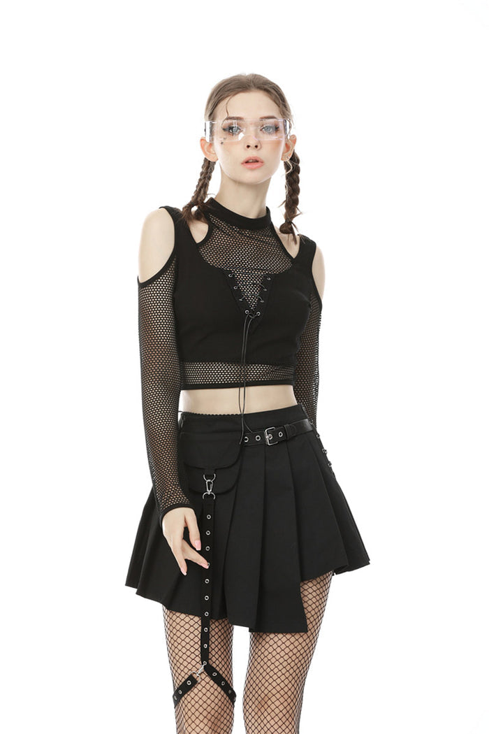 Miss Murder Fishnet Crop Top