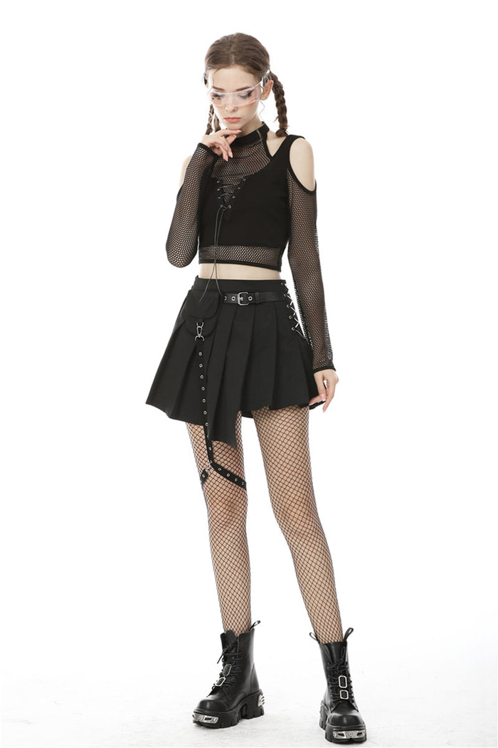 Miss Murder Fishnet Crop Top