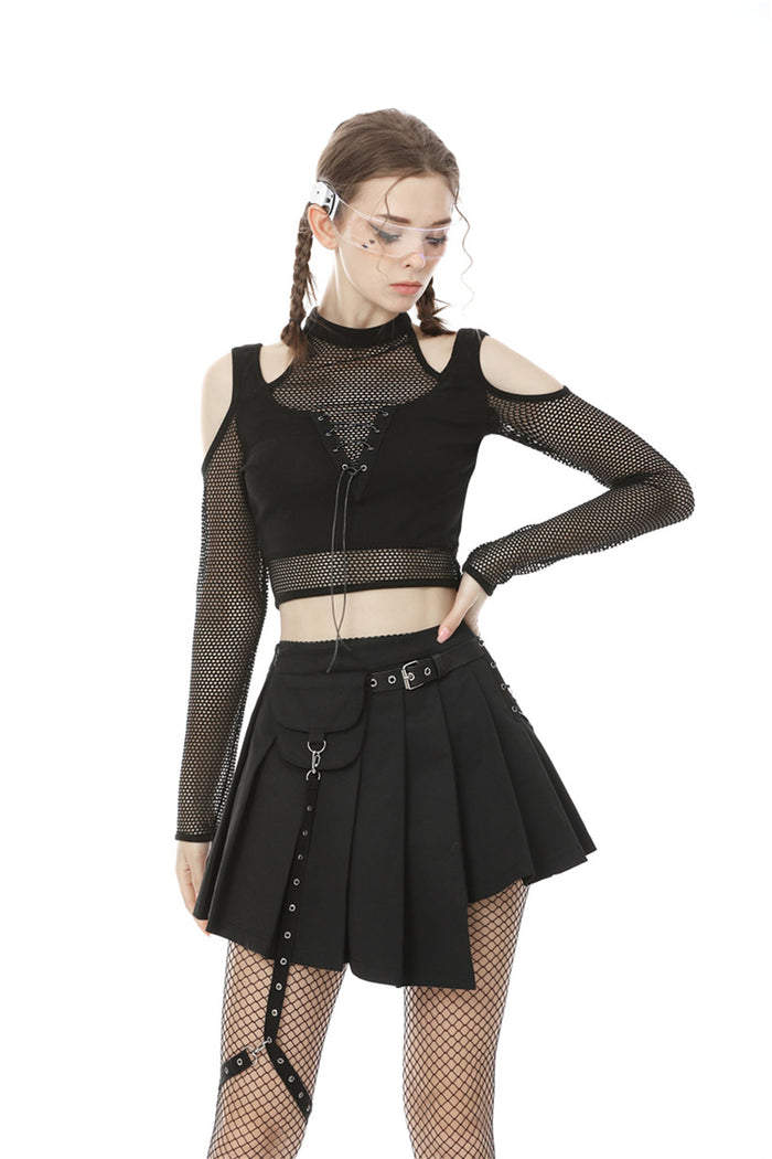 Miss Murder Fishnet Crop Top
