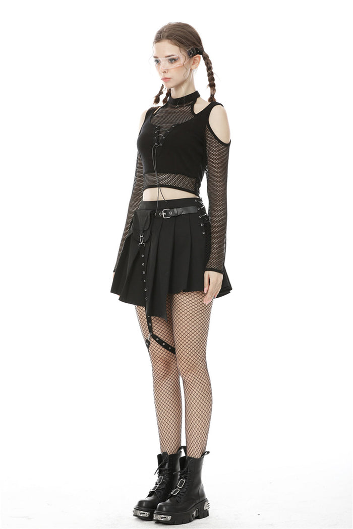 Miss Murder Fishnet Crop Top