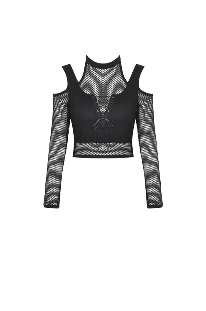 Miss Murder Fishnet Crop Top