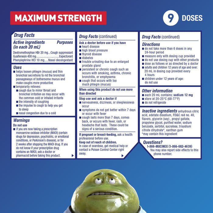 Mucinex Fast Max, Severe Congestion & Cough Cold and Flu Liquid Medicine, 6 fl oz