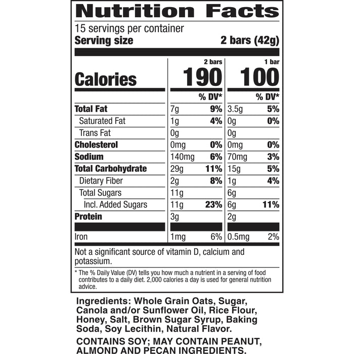 Nature Valley Crunchy Granola Bars, Oats 'n Honey, 30 Bars, 22.35 OZ (15 Pouches)