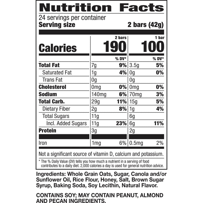Nature Valley Crunchy Granola Bars, Oats 'n Honey, 48 Bars, 35.76 OZ (24 Pouches)