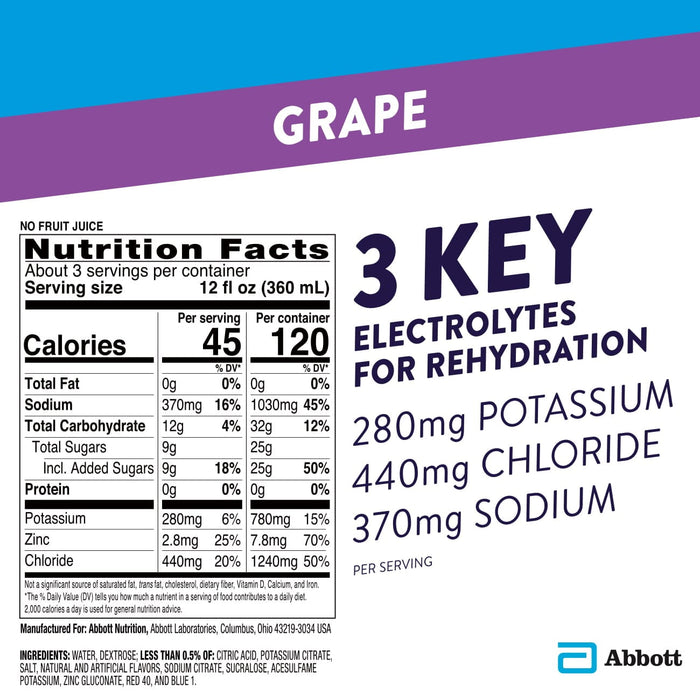 Pedialyte Electrolyte Solution, Grape, Hydration Drink, 1 Liter
