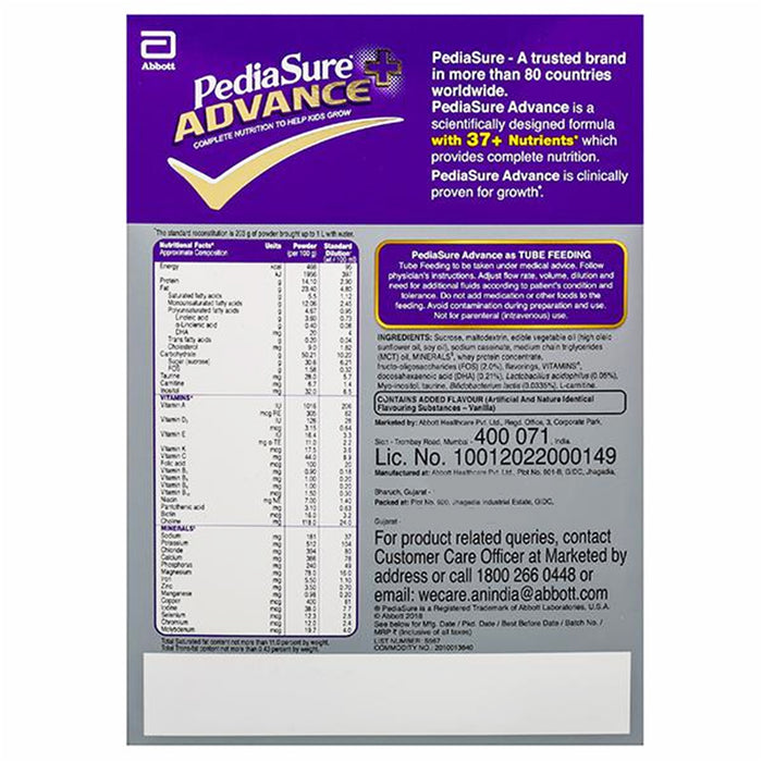 PediaSure Advance Plus Vanilla Delight Refill Pack, 400gm