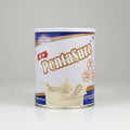 A can of Pentasure Vanilla Powder by Hexagon Nutrition, indicating it is a food supplement for balanced nutrition.